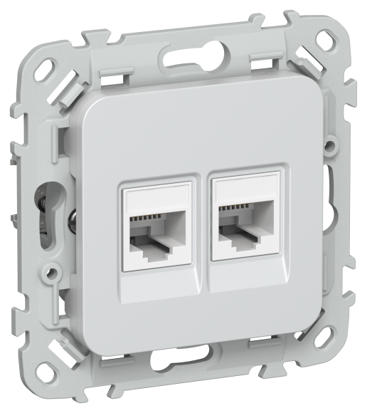 IEK FLITE Розетка 2-местная компьютерная RJ45 категория 5Е UTP РК5е-2-0-ФлЖ жемчуг IEK, FI-K22-1-K36