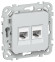 IEK FLITE Розетка 2-местная компьютерная RJ45 категория 5Е UTP РК5е-2-0-ФлЖ жемчуг IEK, FI-K22-1-K36