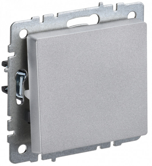 IEK BRITE Выключатель 1-клавишный проходной 10А ВС10-1-6-БрА алюминий IEK, BR-V12-0-10-K47