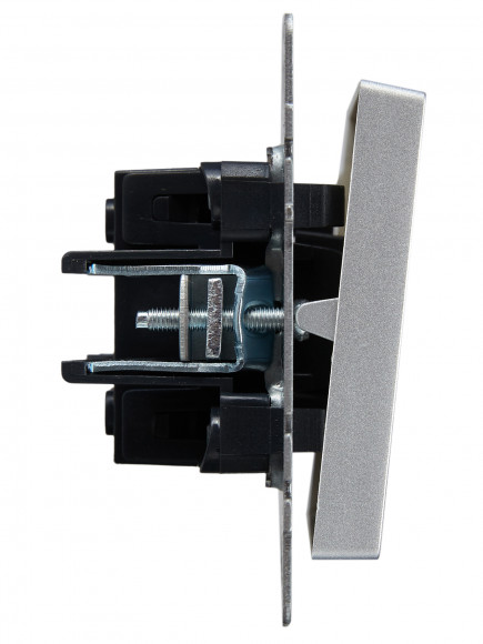 IEK BRITE Выключатель 1-клавишный проходной 10А ВС10-1-6-БрА алюминий , BR-V12-0-10-K47