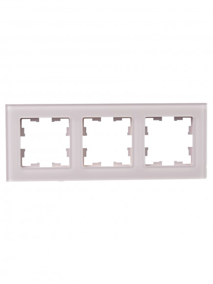 IEK BRITE Рамка 3-местная РУ-3-2-Бр стекло розовый матовый , BR-M32-G-31-K14