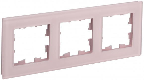 IEK BRITE Рамка 3-местная РУ-3-2-Бр стекло розовый матовый IEK, BR-M32-G-31-K14