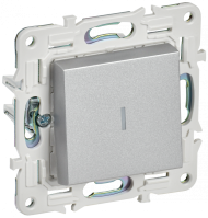 SKANDY Выключатель 1-клавишный с индикацией 10А SK-V07S серебряный , SK-V10-1-10-K23