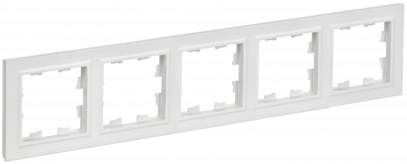 IEK BRITE Рамка 5-местная РУ-5-БрАБ арктический белый , BR-M52-K91