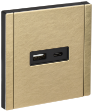 FORTE&PIANO Розетка USB A+C 3,1А FP650M металл шампань IEK, FP-U22-D31-M-K37 FORTE&PIANO Розетка USB A+C 3,1А FP650M металл шампань IEK, FP-U22-D31-M-K37