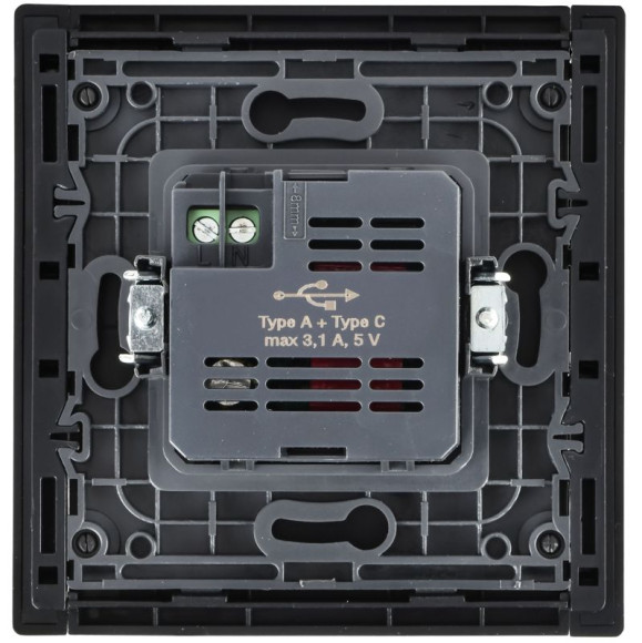 IEK FORTE&PIANO Розетка USB A+C 3,1А FP650M металл шампань IEK, FP-U22-D31-M-K37
