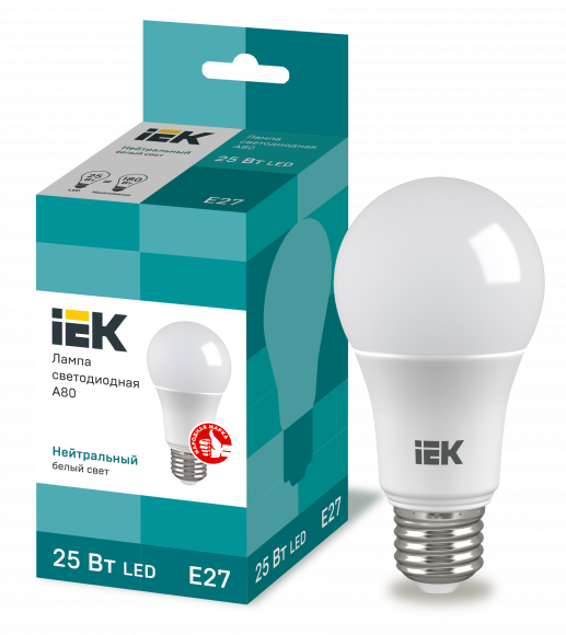 IEK Лампа светодиодная A80 груша 25Вт 230В 4000К E27 IEK, LLE-A80-25-230-40-E27