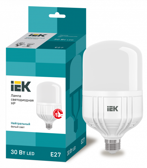 IEK Лампа светодиодная HP 30Вт 230В 4000К E27 IEK, LLE-HP-30-230-40-E27