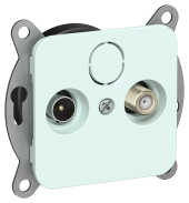 FLITE Розетка 2-местная TV+SAT экранированная оконечная РТВс-2-1-1-ФлХЛ холодный лед IEK, FI-AF23-O-K94