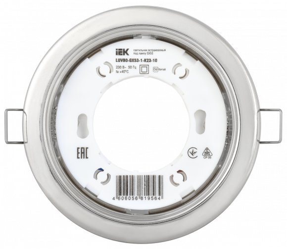 IEK LIGHTING Светильник 4114 встраиваемый под лампу GX53 хром (10шт/упак) IEK, LUVB0-GX53-1-K23-10