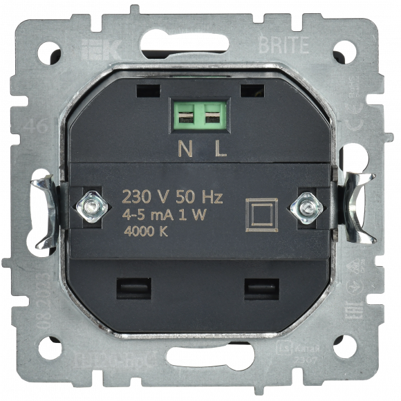 IEK BRITE Подсветка светодиодная встраиваемая ПЛ20-БрС сталь , BR-FL20-K46