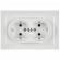 IEK BRITE Розетка 2-местная с заземлением без защитных шторок 16А в сборе РС12-3-БрБ белый , BR-R21-16-K01-F