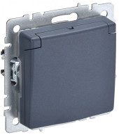 BRITE Розетка 1-местная с заземлением с защитными шторками и крышкой 16А IP20 РСбш10-3-БрМ маренго IEK, BR-R16-16-K35 BRITE Розетка 1-местная с заземлением с защитными шторками и крышкой 16А IP20 РСбш10-3-БрМ маренго IEK, BR-R16-16-K35