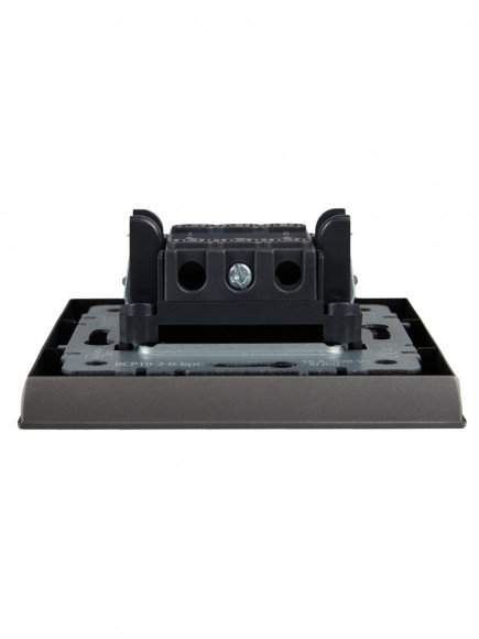 IEK BRITE Выключатель 2-клавишный 10А в сборе ВСР10-2-0-БрС сталь , BR-V20-0-10-K46-F