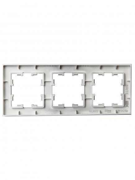 IEK BRITE Рамка 3-местная РУ-3-2-Бр стекло маренго матовый , BR-M32-G-31-K35