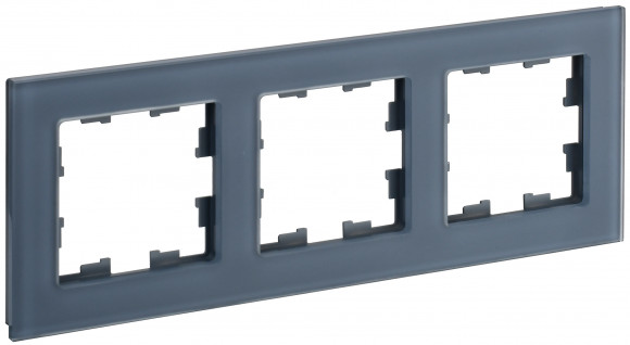 IEK BRITE Рамка 3-местная РУ-3-2-Бр стекло маренго матовый IEK, BR-M32-G-31-K35