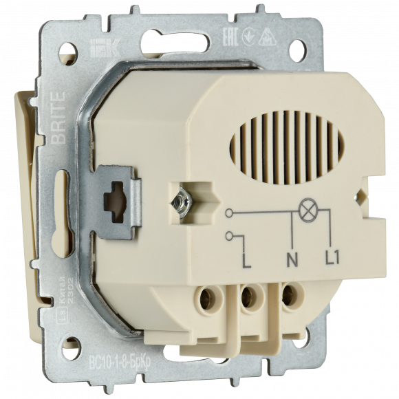 IEK BRITE Выключатель карточный 30А ВС10-1-8-БрКр бежевый , BR-V11-0-10-K10