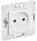 IEK SKANDY Розетка без заземления с защитными шторками 10А SK-R01W арктический белый , SK-R13-10-K01
