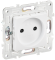 IEK SKANDY Розетка без заземления с защитными шторками 10А SK-R01W арктический белый , SK-R13-10-K01