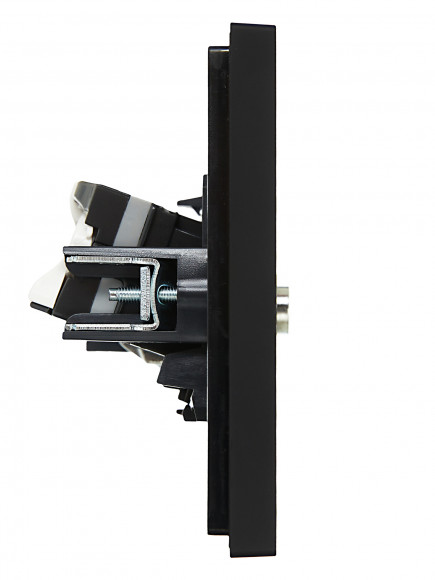 IEK FORTE&PIANO Розетка двойная TV+RJ45 кат.5E FP136 черный , FP-AK20-1-K02