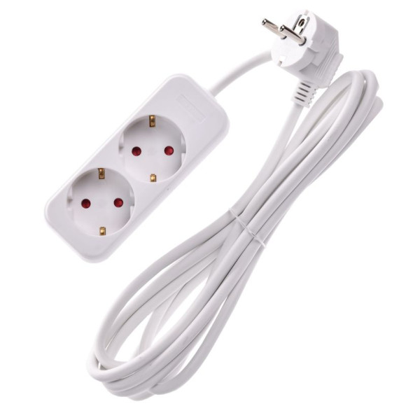 IEK UMA Удлинитель У02 2 места 2P+PE 3м 3х1мм2 10А белый IEK, UM-YP10-10-02-03-Z-K01