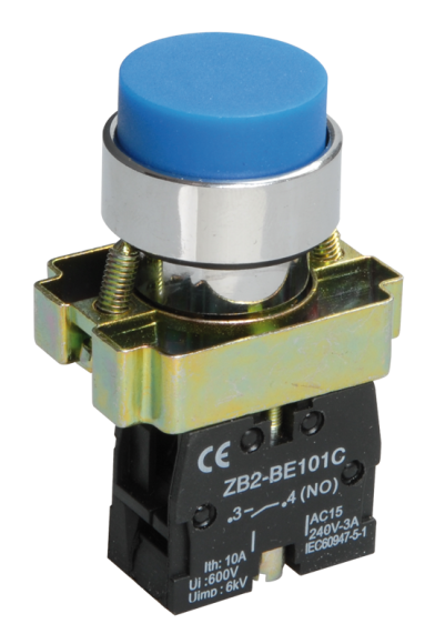 IEK Кнопка управления LAY5-BL61 без подсветки синяя 1NO IEK, BBT70-BL-K07