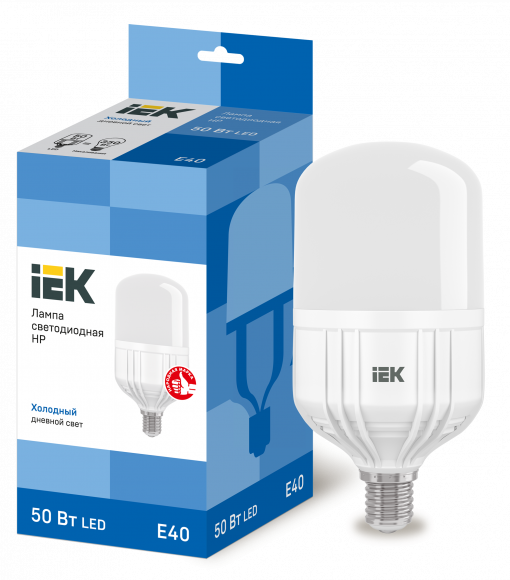 IEK Лампа светодиодная HP 50Вт 230В 6500К E40 IEK, LLE-HP-50-230-65-E40