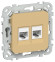 IEK FLITE Розетка 2-местная компьютерная RJ45 категория 5Е UTP РК5е-2-0-ФлШм шамуа IEK, FI-K22-1-K89 IEK FLITE Розетка 2-местная компьютерная RJ45 категория 5Е UTP РК5е-2-0-ФлШм шамуа IEK, FI-K22-1-K89