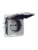 IEK BRITE Розетка 1-местная с заземлением с защитными шторками и крышкой 16А IP20 РСбш10-3-БрС сталь IEK, BR-R16-16-K46
