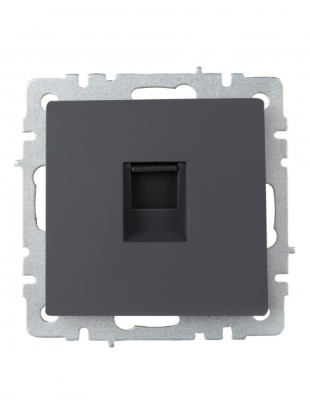 IEK BRITE Розетка компьютерная RJ45 кат.6 РК11-БрГ графит , BR-K10-2-K53