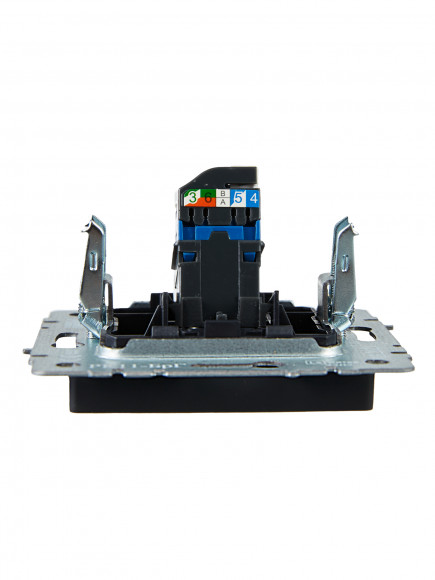 IEK BRITE Розетка компьютерная RJ45 кат.6 РК11-БрГ графит , BR-K10-2-K53