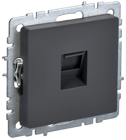 IEK BRITE Розетка компьютерная RJ45 кат.6 РК11-БрГ графит IEK, BR-K10-2-K53