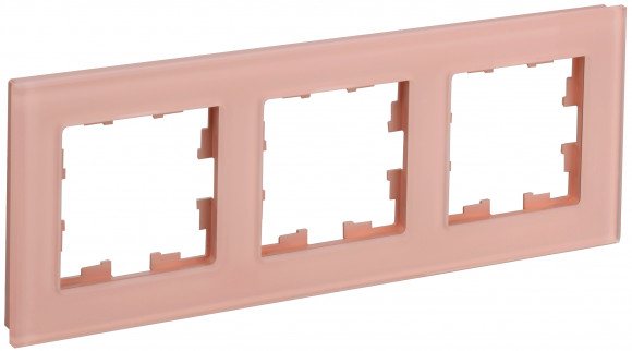 IEK BRITE Рамка 3-местная РУ-3-2-БрП стекло персиковый матовый IEK, BR-M32-G-31-K96