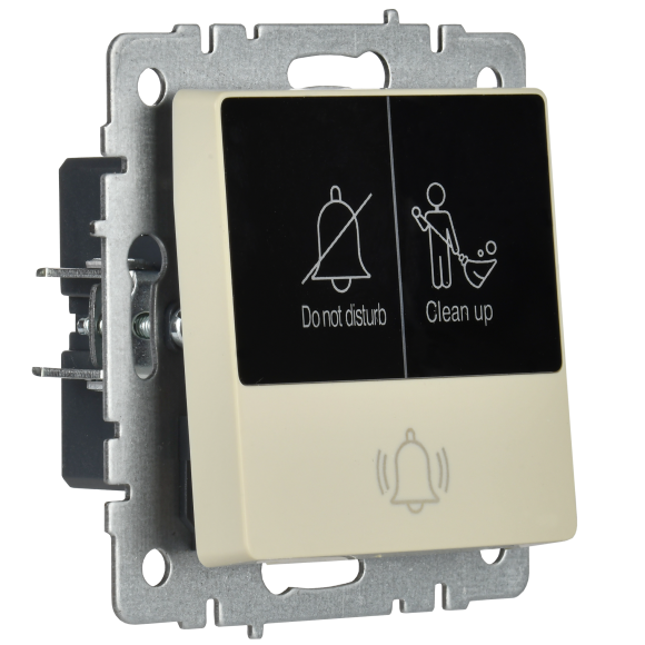 IEK BRITE Кнопка звонка с индикацией для отелей 10А ВС10-1-9-БрКр бежевый , BR-V14-2-10-K10