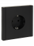 IEK FORTE&PIANO Розетка 1-местная с заземлением с защитными шторками винтовое крепление 16А FP115 черный , FP-R14-16-K02