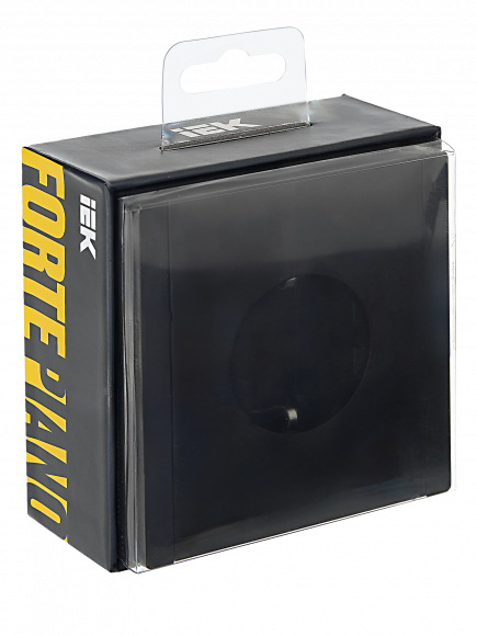 IEK FORTE&PIANO Розетка 1-местная с заземлением с защитными шторками винтовое крепление 16А FP115 черный , FP-R14-16-K02