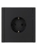 IEK FORTE&PIANO Розетка 1-местная с заземлением с защитными шторками винтовое крепление 16А FP115 черный , FP-R14-16-K02