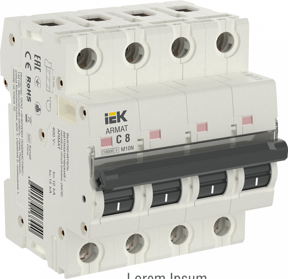 IEK ARMAT Автоматический выключатель M10N 4P C 8А IEK, AR-M10N-4-C008