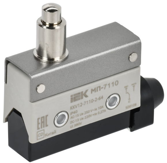 IEK Микропереключатель концевой МП-7110 удлиненный толкатель IP40 IEK, KKV12-7110-2-64 IEK Микропереключатель концевой МП-7110 удлиненный толкатель IP40 IEK, KKV12-7110-2-64