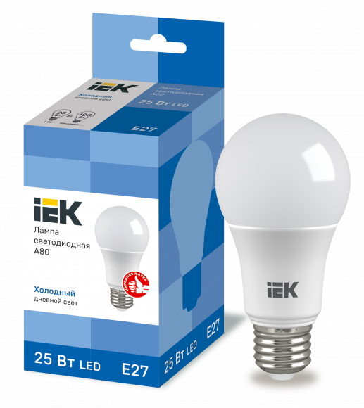 IEK Лампа светодиодная A80 груша 25Вт 230В 6500К E27 IEK, LLE-A80-25-230-65-E27