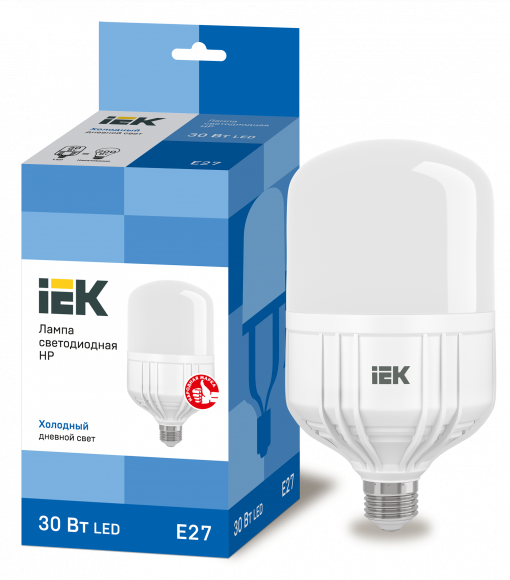 IEK Лампа светодиодная HP 30Вт 230В 6500К E27 IEK, LLE-HP-30-230-65-E27