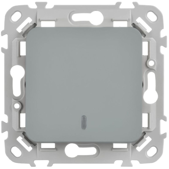 IEK FLITE Выключатель 1-клавишный с индикацией 10А ВС11-1-1-ФлС серый IEK, FI-V10-1-10-1-K03