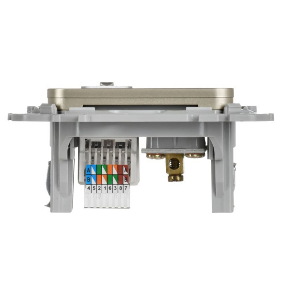IEK FLITE Розетка 2-местная RJ45/TV категория 5Е UTP РКТВ5е-2-0-ФлШ шампань IEK, FI-AK22-1-K37