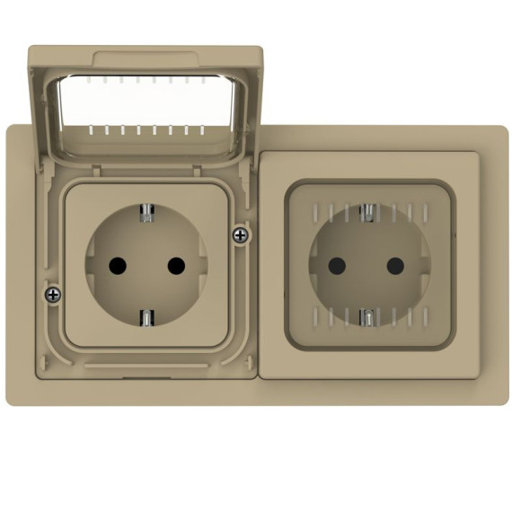 IEK FLITE Рамка 2-местная IP55 Рпро-2-55-ФлХ хаки IEK, FI-M20-32-55-K59