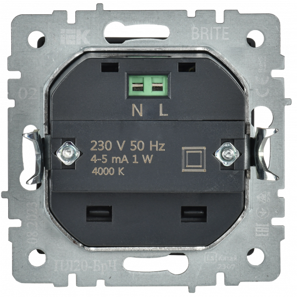 IEK BRITE Подсветка светодиодная встраиваемая ПЛ20-БрЧ черный , BR-FL20-K02