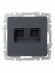 IEK BRITE Розетка компьютерная двойная RJ45 кат.6 РК11-2-БрГ графит , BR-K20-2-K53