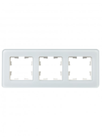 IEK BRITE Рамка 3-местная РУ-3-2-Бр стекло белый RE , BR-M32-G-41-K01