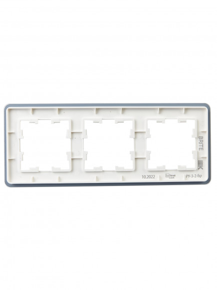 IEK BRITE Рамка 3-местная РУ-3-2-Бр стекло белый RE , BR-M32-G-41-K01