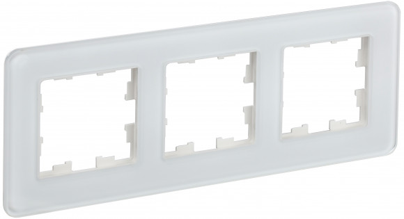 IEK BRITE Рамка 3-местная РУ-3-2-Бр стекло белый RE IEK, BR-M32-G-41-K01