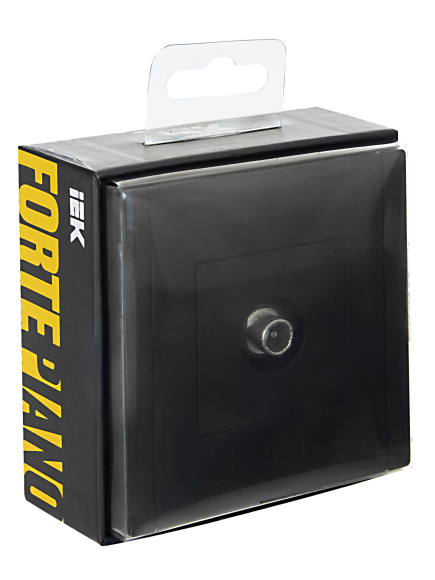 IEK FORTE&PIANO Розетка TV проходная FP129 черный , FP-A10-P-K02